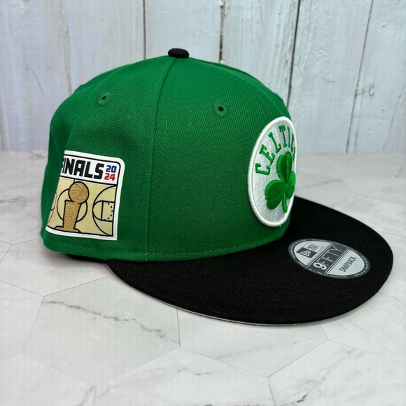 New Era 9Fifty Boston Celtics 2024 NBA Finals Side Patch Green Snapback Hat OSFM - Picture 4 of 8